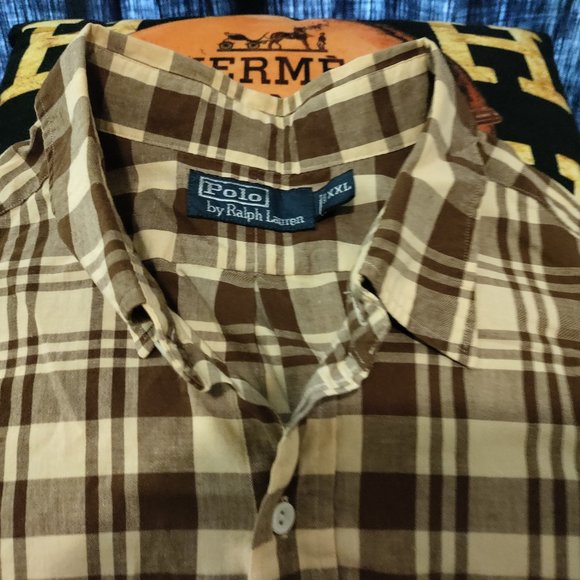 RALPH LAUREN POLO PLAID BUTTON DOWN SHIRT. [E.U.C.] - Picture 5 of 8